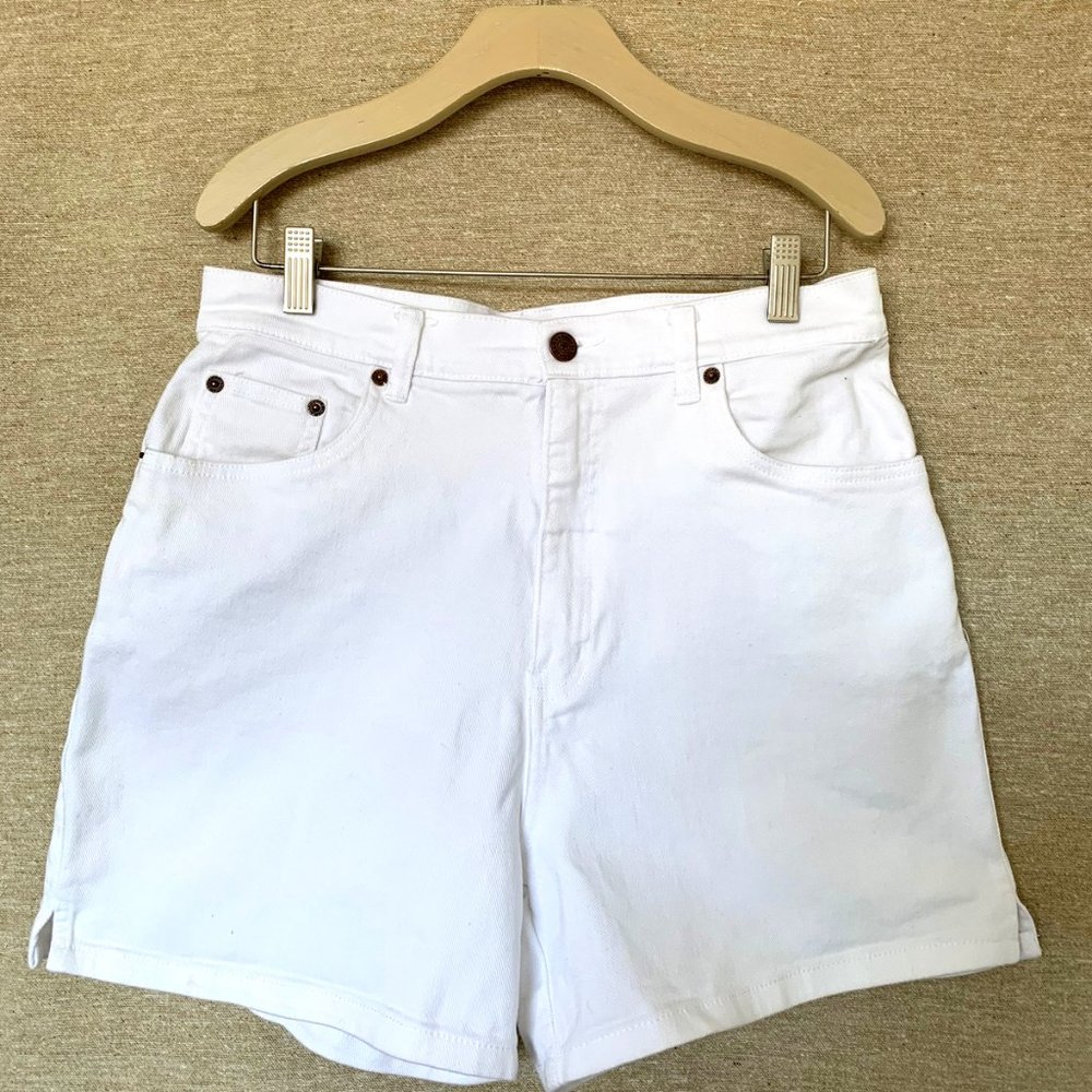 Bill Blass White Denim Stretch Shorts